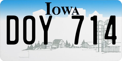 IA license plate DOY714
