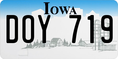 IA license plate DOY719