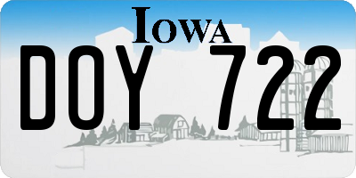 IA license plate DOY722