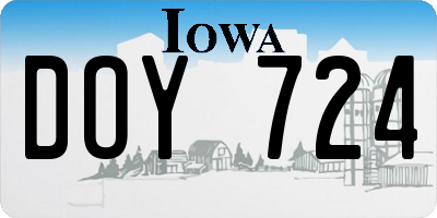 IA license plate DOY724