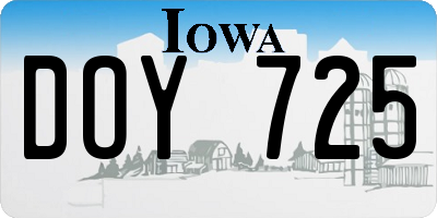 IA license plate DOY725
