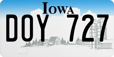 IA license plate DOY727