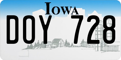 IA license plate DOY728