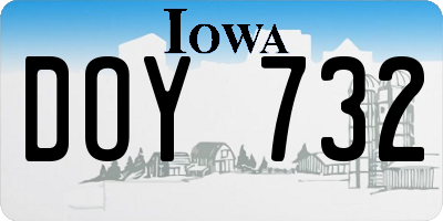 IA license plate DOY732