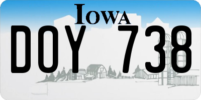 IA license plate DOY738