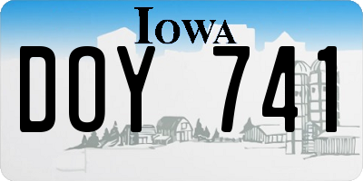 IA license plate DOY741