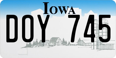 IA license plate DOY745