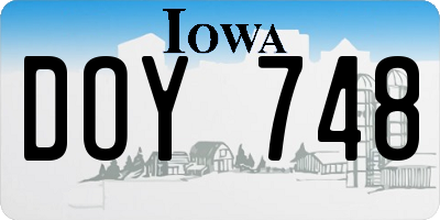 IA license plate DOY748