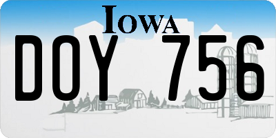 IA license plate DOY756