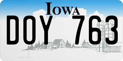 IA license plate DOY763