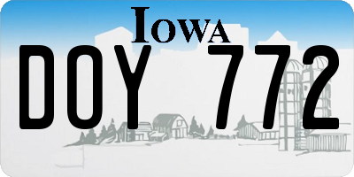 IA license plate DOY772