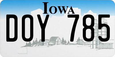 IA license plate DOY785