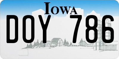 IA license plate DOY786