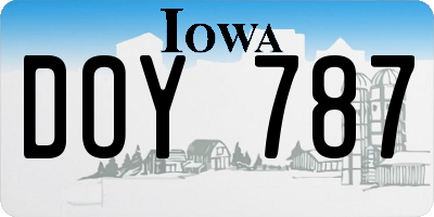 IA license plate DOY787