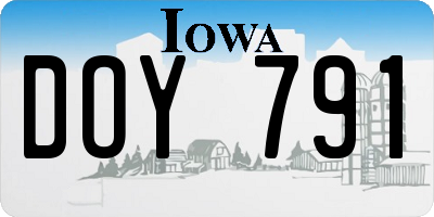 IA license plate DOY791