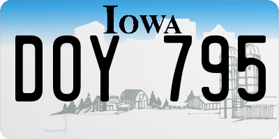 IA license plate DOY795