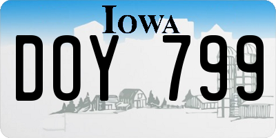 IA license plate DOY799