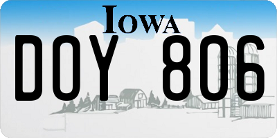 IA license plate DOY806