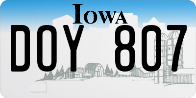 IA license plate DOY807