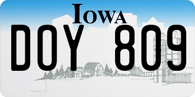 IA license plate DOY809