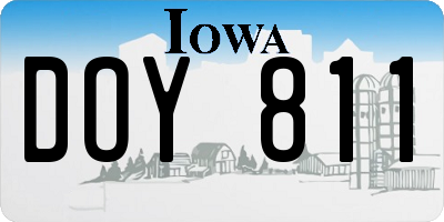 IA license plate DOY811