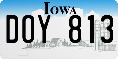 IA license plate DOY813