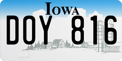 IA license plate DOY816