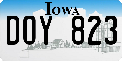 IA license plate DOY823