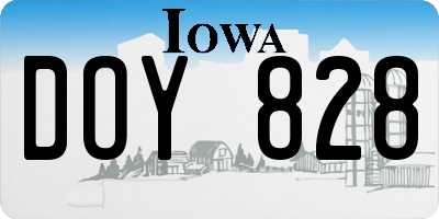 IA license plate DOY828