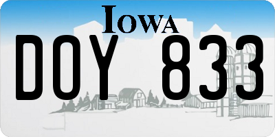 IA license plate DOY833