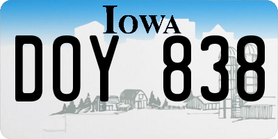 IA license plate DOY838