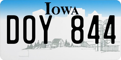IA license plate DOY844