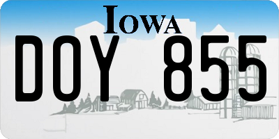 IA license plate DOY855