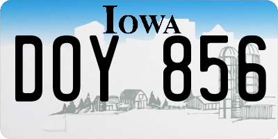 IA license plate DOY856