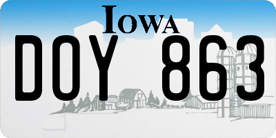 IA license plate DOY863