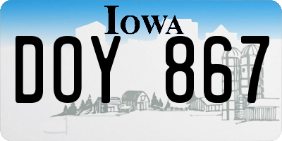 IA license plate DOY867