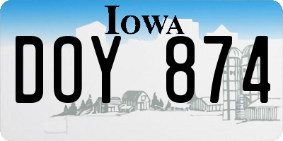 IA license plate DOY874
