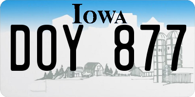 IA license plate DOY877