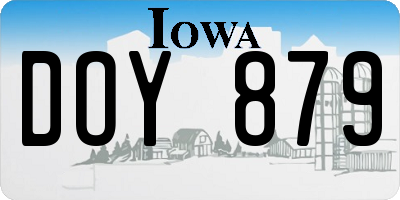 IA license plate DOY879