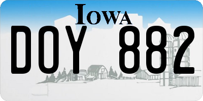 IA license plate DOY882