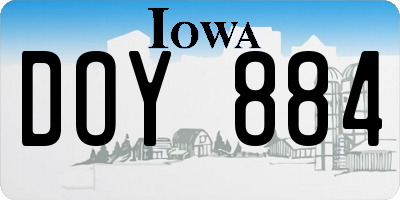 IA license plate DOY884