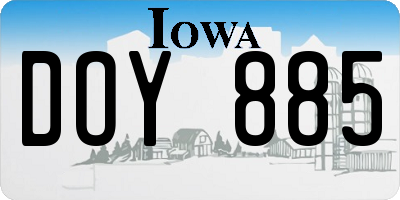 IA license plate DOY885