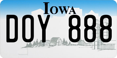 IA license plate DOY888