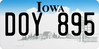 IA license plate DOY895