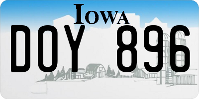 IA license plate DOY896