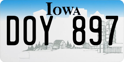 IA license plate DOY897