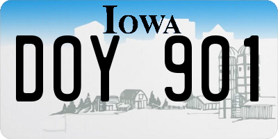 IA license plate DOY901