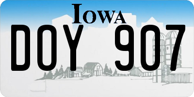 IA license plate DOY907