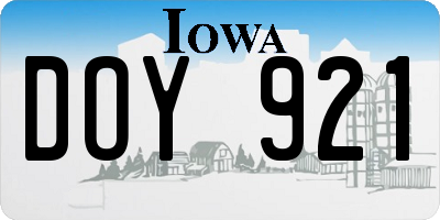 IA license plate DOY921