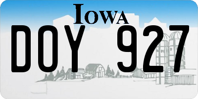 IA license plate DOY927